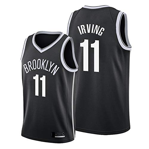 Jersey De Baloncesto para Hombre - NBA Brooklyn Nets 11# Kyrie Irving Fan De Baloncesto Transpirable Sin Mangas De Malla De Malla De Camiseta Deportiva,Negro,S(165~170cm)