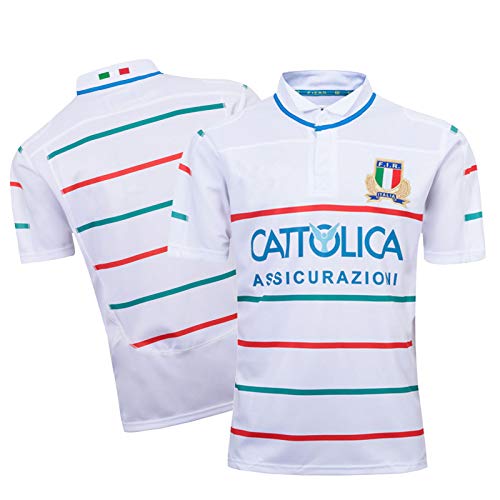 Jersey de Rugby para Hombres, Juventud 2019 Italia Copa Mundial Edición Fútbol Camisetas Jóvenes Sportswear Transporte de Manga Corta Polo Camisas XL