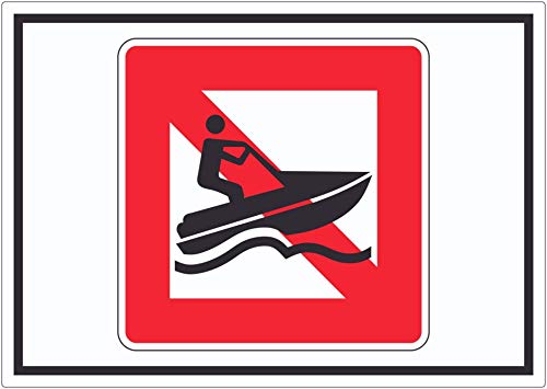 Jetski Conducir Prohibido Símbolo Pegatina - Más Colores, A2 (420x594mm)