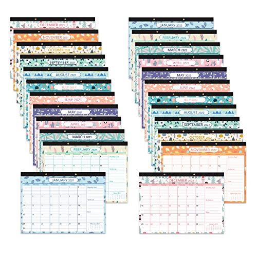 Jojofuny - Calendario de 2021-2022, calendario mensual para organización de la casa en la oficina, 43 x 31 cm, 1 de enero de 2021-31 de diciembre