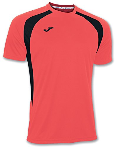 Joma Camiseta Champion III Coral Fluor-Negro M/C, Hombre, S