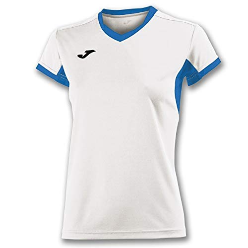 Joma Champion IV Camisetas Equip. M/C, Mujer, Blanco-Royal, 2XL