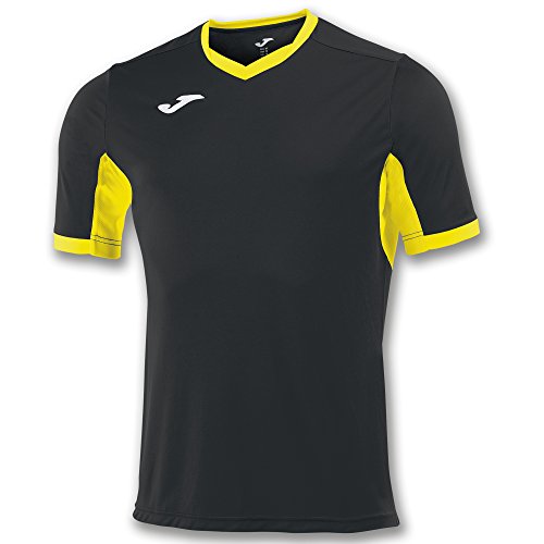 Joma Champion IV M/C Camiseta Equipamiento, Hombres, Negro/Amarillo, S
