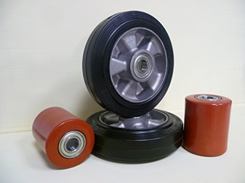 Juego completo de ruedas y ruedas para carretilla Jungheinrich de goma y poliuretano con rodamiento de bolas para año de construcción después de 2000