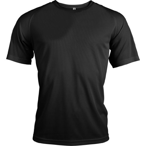 Kariban - Camiseta de Deporte Transpirable de Manga Corta para Hombre - Running/Gym/Deporte (Extra Grande (XL)) (Negro)