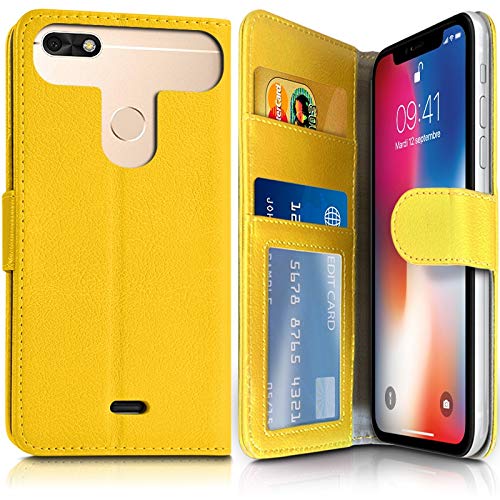 Karylax - Funda tipo cartera para Danew Konnect 505 (Ref.3-C), color amarillo