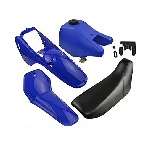 Kit de carenado + depósito azul sillín para PW80 PW 80 Yamaha PIWI 80 cc Cuerpo de plástico guardabarros tapa del depósito de combustible de gas Kit de