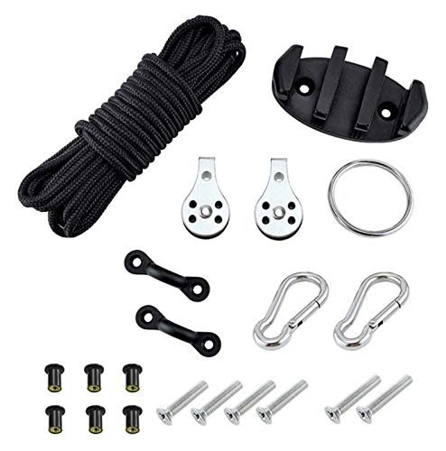 Kit de carro de ancla para kayak, sistema de carro de ancla de aluminio ligero para kayak, sistema de carro de ancla para kayaks de pesca, canoa, moto acuática, tabla de paddle surf