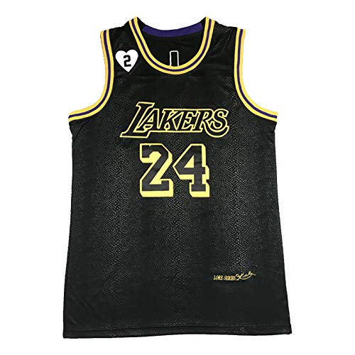 Kobe Bryant Finales Jersey, los Lakers # 24 Unisex Alero Bordado Baloncesto Jersey, Baloncesto Camiseta sin Mangas y Pantalones Cortos Recuerdos (S-XXL) Jerseys-XXL