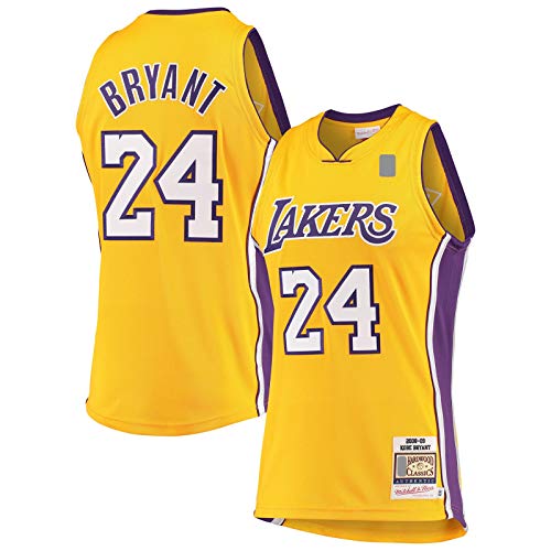 Kobe Camiseta de baloncesto Bryant sin mangas Los Traning Jersey Angeles Mesh Lakers #24 Hardwood Classics Jersey Oro - Icon Edition-L