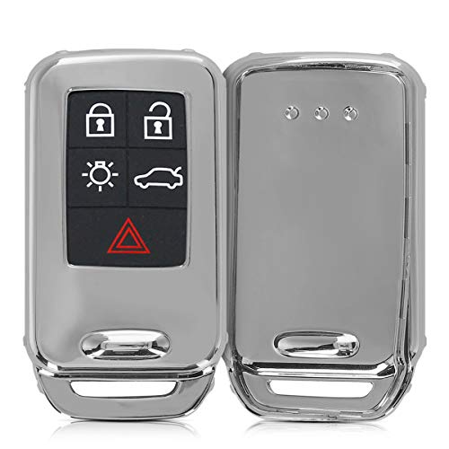 kwmobile Funda Compatible con Volvo Llave de Coche de 5-6-botones (Solo Keyless) - Carcasa Suave de Silicona - Protección Total para Llave de Coche Mando de Auto