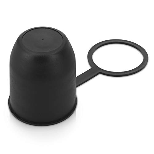 kwmobile Tapa para Bola de Remolque de 50MM - Cubierta para Enganche de Remolque - Protector Resistente para Bola de Coche - Tapón en Negro
