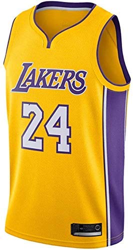 Lakers Kobe Bryant Jersey Nº 24 Camiseta de Baloncesto para Hombre XXL Amarillo