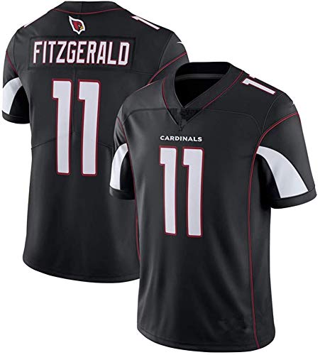 Larry Fitzgerald 11# Camiseta de rugby para hombre, Arizona Cardinals, camiseta de entrenamiento para fans, camiseta de fútbol americano, transpirable, Sweatshi, color negro, tamaño M(175~180)