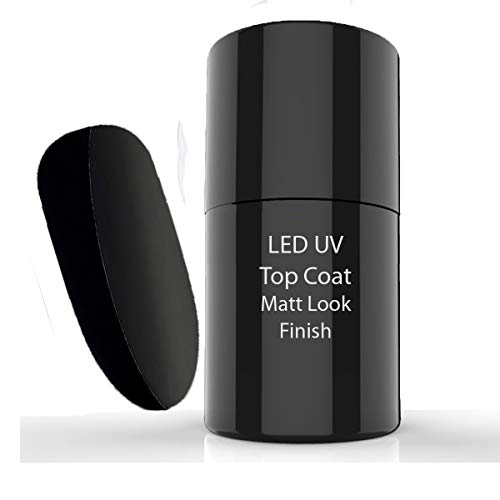 LED/UV Top Coat Matt Look Finish 5 ml - Twin Coat - UV Gel Lack - Capa superior LED/UV Acabado mate Acabado 5 ml - Capa doble - Barniz de gel UV LED/UV Top Coat Matt Look Finish 5 ml - Twin Coat - UV Gel Lack - Capa superior LED/UV Acabado mate Acabado 5 ml - Capa doble - Barniz de gel UV