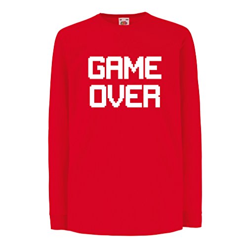 lepni.me Camiseta para Niño/Niña Das Spiel ist aus! Retro-Gaming, lustige Video-Gamer-Kleidung (12-13 Years Rojo Blanco)