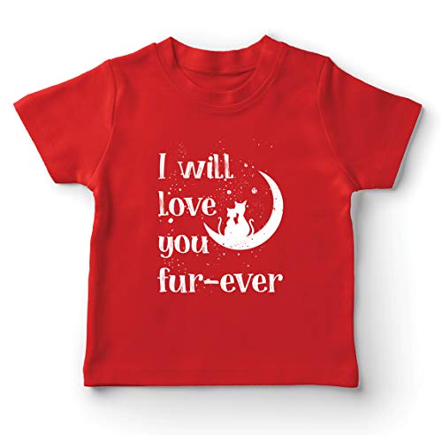 lepni.me Camiseta para Niño/Niña Te amaré por Siempre Gatos Lindos y cariñosos Regalo Impresionante (1-2 Years Rojo Multicolor)