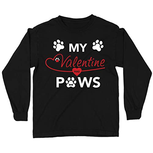 lepni.me Camiseta para Niños Mi San Valentín Tiene Patas Lindo Gato Mamá Perro Papá Amante de Las Mascotas Regalo (9-11 Years Negro Multicolor)