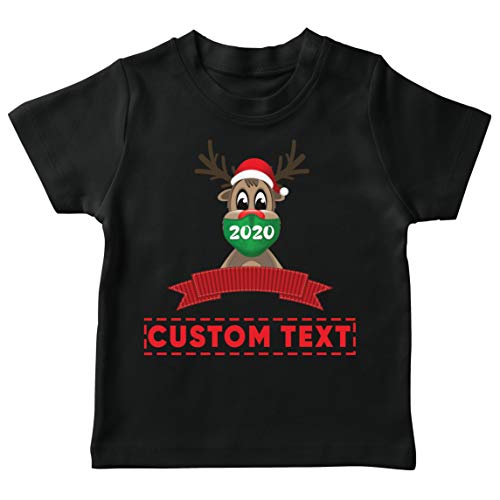 lepni.me Camiseta para Niños Nombre Personalizado Reno Rudolph 2020 Vacaciones de Navidad Cierre (9-11 Years Negro Multicolor)