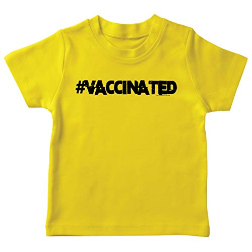 lepni.me Camiseta para Niños Vacunados Seguridad Pública Cuarentena Acabada Ciencia Humor (9-11 Years Amarillo Multicolor)