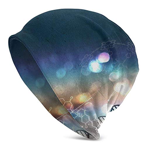 Linger In Gorro de Calavera DNA Helix Ties Corbatas de Ciencia Sombrero de Punto para Adultos Beanie Hat Jerseys para Hombres y Mujeres