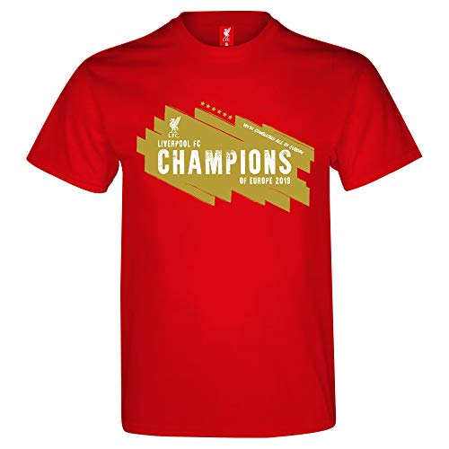 Liverpool FC - Camiseta Oficial para Hombre/niño - Ganadores de la Champions League 6 Veces - Rojo - M