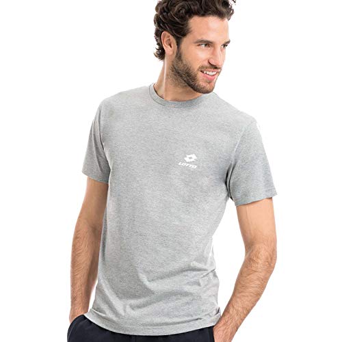 Lotto Camiseta de hombre de media manga de algodón para tiempo y actividad deportiva gris XL