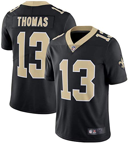 LRH - Camiseta de manga corta para hombre de fútbol New Orleans Saints 13# Michael Thomas Camisetas Uniformes Rugby, color negro, talla S