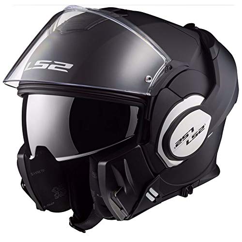 LS2, casco de moto modular VALIANT negro mate, XL