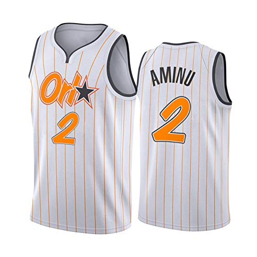 LXLX Orlando 2# Aminu - Camiseta de baloncesto para hombre, chaleco para niños 2021 Swingman White City Edition camisetas de baloncesto juveniles para regalo (S-XXL) XXL