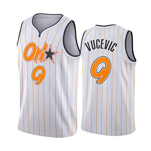 LXLX Orlando 9# Vucevic - Camiseta de baloncesto para hombre, chaleco para niños 2021 Swingman White City Edition camisetas de baloncesto juveniles para regalo (S-XXL) XL