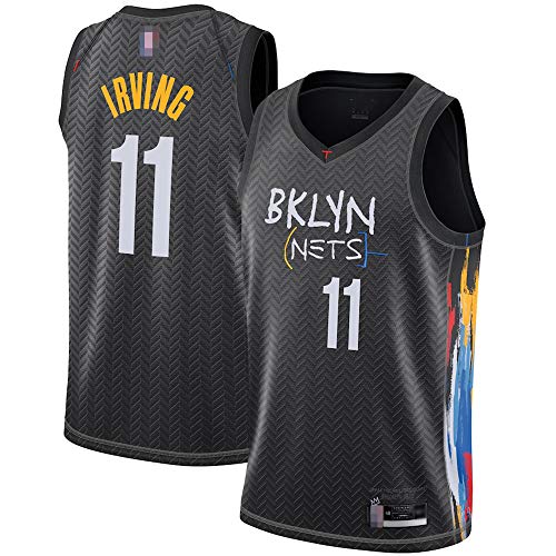LYY Jersey Men's, NBA Brooklyn Nets # 11 Kyrie Irving - Classic Basketball Sportswear Flojo Comfort Chalecos Tops Camisetas Sin Mangas Uniformes,Negro,M(170~175CM)