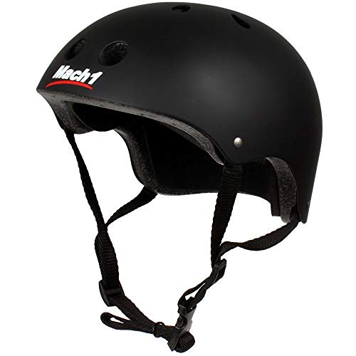 Mach1 ® Casco Skater Casco, Casco para bicicleta, BMX de casco, patines en línea de casco para Skater, Bremssattel Boli, negro mate Mach1 ® Casco Skater Casco, Casco para bicicleta, BMX de casco, patines en línea de casco para Skater, Bremssattel Boli, negro mate