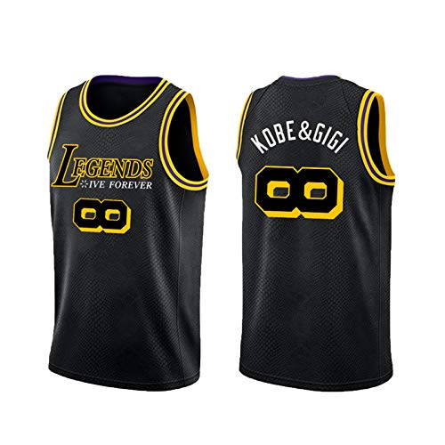 Maillot y camiseta Gianna de Mamba Kobe Bryant, Lakers 8 # 24 # Leyendas, camisetas deportivas unisex sin mangas impresas (XS-XXL) negro-XXL