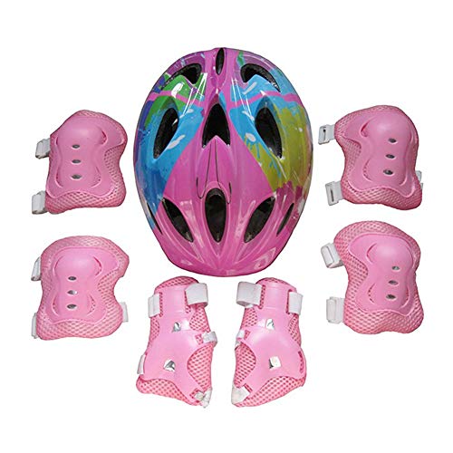 Mallalah - Juego de 7 protectores de protección para casco de bicicleta infantil para monopatín, patinaje, bicicleta