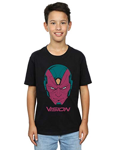 Marvel Niños Avengers Vision Head Camiseta Negro 9-11 Years
