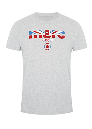 Merc of London Broadwell T-Shirt Camiseta, Light Grey Marl, XL para Hombre