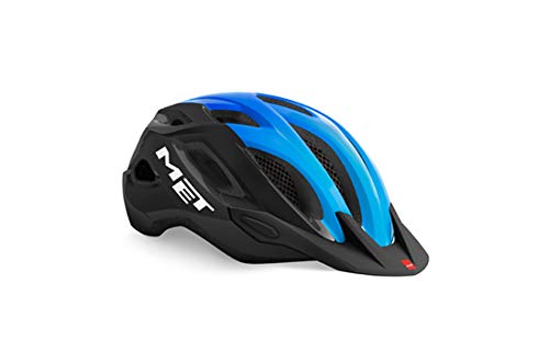 MET Crossover 2021 - Casco para bicicleta (talla XL, 60-64 cm), color negro y azul