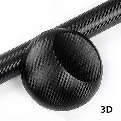 Minleer - Revestimiento adhesivo protector 3D de vinilo en fibra de carbono para coche (2 unidades). Impermeable, antiburbujas (152 x 30 cm), color negro