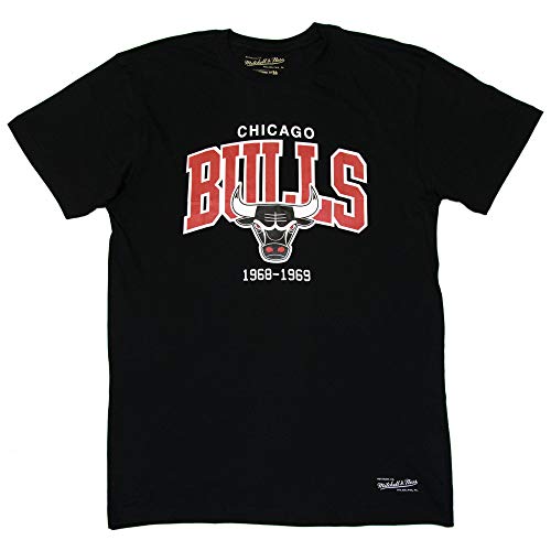 Mitchell & Ness Hombre NBA/HWC Team Arch Print (Chicago Bulls - Negro, L)