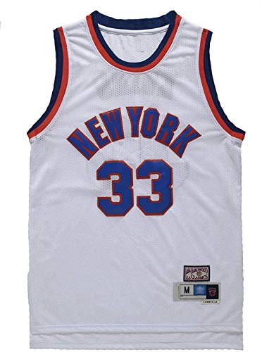MMQQL Baloncesto NBA Jersey Nueva York 33# Ewing, Fresco y Transpirable de Tela Bordada Nueva Retro Jerseys, Uniforme Fan de Baloncesto Unisex,S:170cm/50~65kg