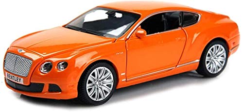 Modelo de Coche 1:32 Escala Die, Fundido Bentley Continental GT - Aleación de simulación Adornos de Juguete de fundición a presión Colección de Autos Deportivos (Tamaño: Naranja) TINGG