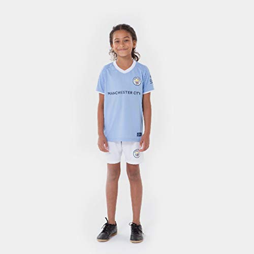 Morefootballs – Juego de camiseta oficial del Manchester City para niños – 2020/2021-152 – Completo Man City Tenue con camiseta y pantalones cortos – Camiseta y pantalones cortos – Fútbol