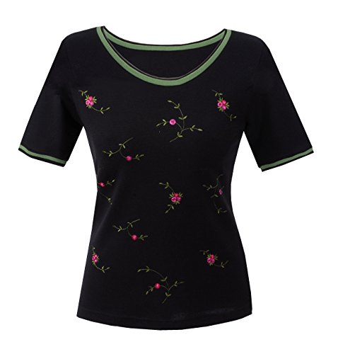 Moschen-Bayern Camiseta para mujer, diseño de ciervo, color blanco, rojo, negro, rosa, azul 555312-negro 38 Moschen-Bayern Camiseta para mujer, diseño de ciervo, color blanco, rojo, negro, rosa, azul 555312-negro 38