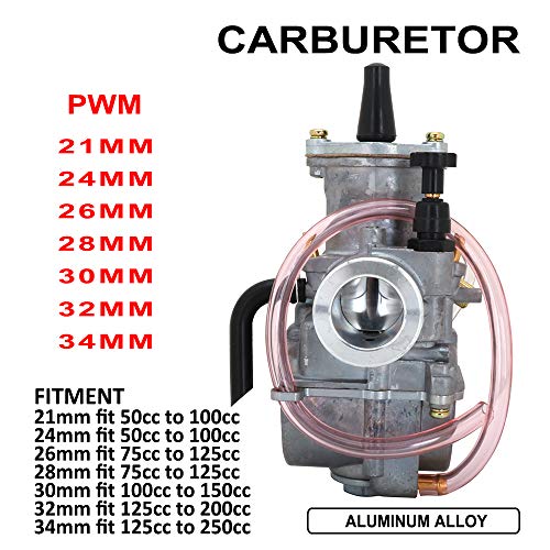Motocicleta 21 mm PWK Carburador Carb para Kawasaki Yamaha Honda Suzuki 50 CC a 100 CC ATV Dirt Bike Scooters Motocicleta 21 mm PWK Carburador Carb para Kawasaki Yamaha Honda Suzuki 50 CC a 100 CC ATV Dirt Bike Scooters