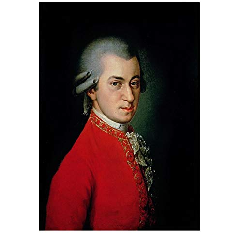 MRBIGWEI Barbara Krafft: Retrato de Wolfgang Amadeus Mozart Impresión en Lienzo Pintura de Arte de Pared para la decoración del hogar de la Sala de Estar (50x75cm -20x30 IN Sin Marco