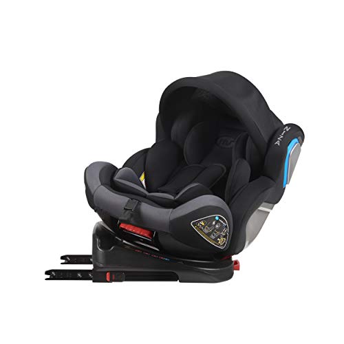 Ms Silla de Coche Niza Grupo 0 1 2 3 Isofix - Rotación 360º - Sps Plus - Máxima Reclinación a Contramarcha 18 Kg y Capota de Serie, unisex