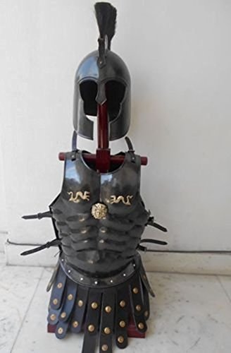 Muscel Armour Coraza Acabado Antiguo Disfraz De Halloween Con Casco Troy Completo Negro Muscel Armour Coraza Acabado Antiguo Disfraz De Halloween Con Casco Troy Completo Negro