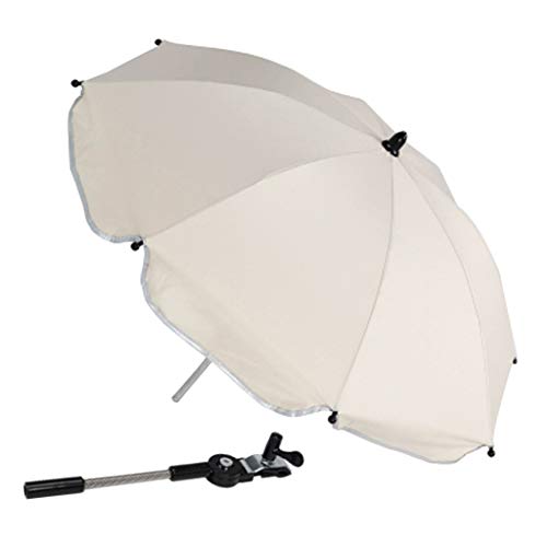 N/A Parasol Cochecito Bebe - Sombrilla Universal para Protección Solar UV 50+ - Color Negro Verde Rojo Blanco Azul - Blanco