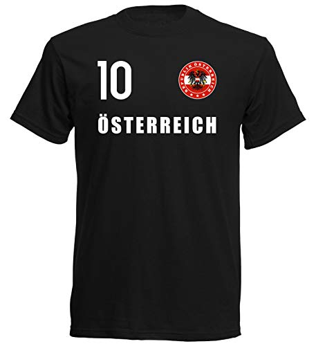 Nation Camiseta de Austria con escudo del FH 10 SC Negro XL
